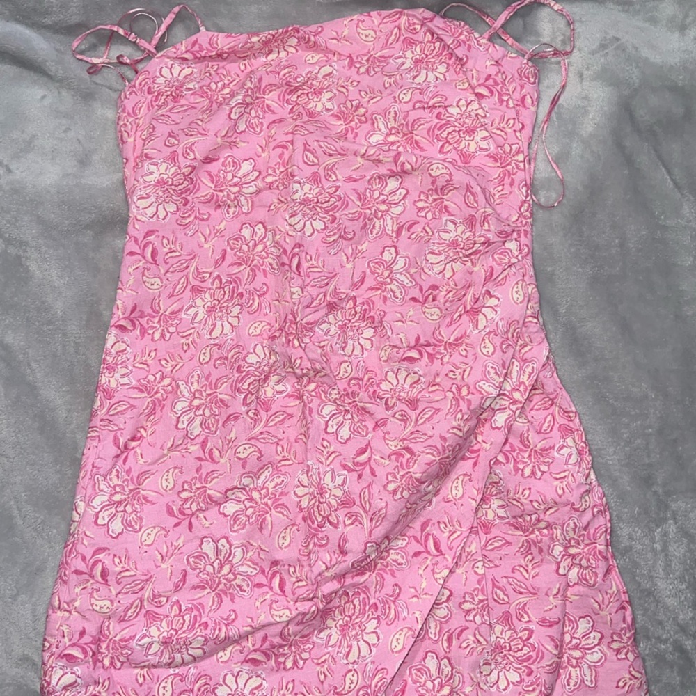 Floral Pink Spaghetti Strap Dress